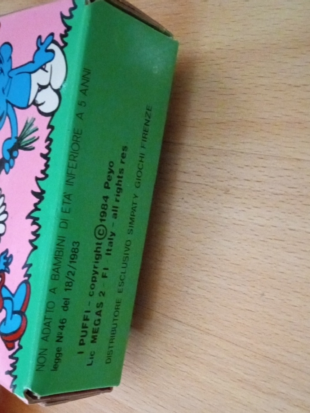 1983 VINTAGE RARE Smurf Kids Pink Crossbody Purse with Rainbow Strap - Picture 6 of 8